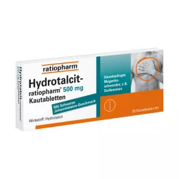 HYDROTALCIT-ratiopharm 500 mg kramtomosios tabletės, 20 vnt