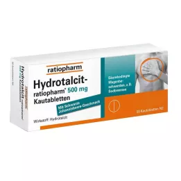 HYDROTALCIT-ratiopharm 500 mg kramtomosios tabletės, 50 vnt