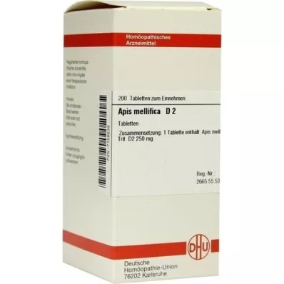 APIS MELLIFICA D 2 tabletės, 200 vnt