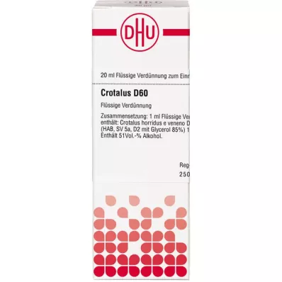 CROTALUS D 60 Skiedimas, 20 ml CROTALUS D 60 Skiedimas, 20 ml