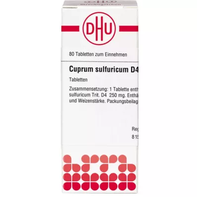 CUPRUM SULFURICUM D 4 tabletės, 80 vnt CUPRUM SULFURICUM D 4 tabletės, 80 vnt