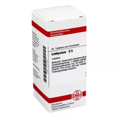 ICHTHYOLUM D 6 tabletės, 80 vnt