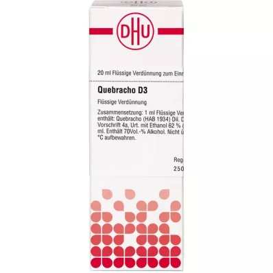 QUEBRACHO D 3 praskiedimas, 20 ml