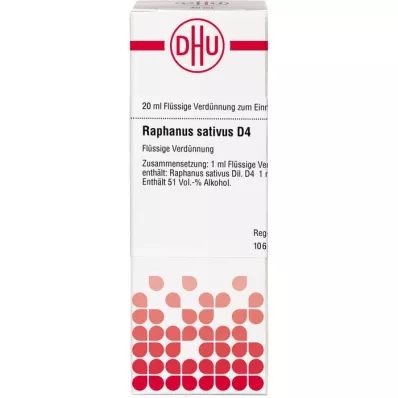 RAPHANUS SATIVUS D 4 skiedimas, 20 ml RAPHANUS SATIVUS D 4 skiedimas, 20 ml