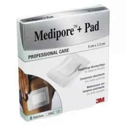 MEDIPORE+Pad 3M 5x7,2cm 3562NP tinkas, 5 vnt