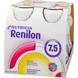 RENILON 7,5 Abrikosų skonio skystis, 4X125 ml