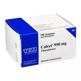 CALCET 950 mg plėvele dengtos tabletės, 100 vnt