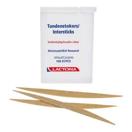 Dantų lazdelės Lactona Intersticks mėtinės dvipusės, 100 vnt