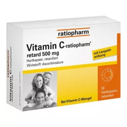 VITAMIN C-RATIOPHARM retard 500 mg kapsulės, 30 vnt