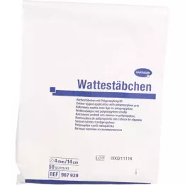 PEHA WATTESTÄBCHEN 14 cm galvutė, 50 vnt