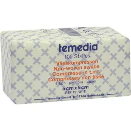 VLIESKOMPRESSEN 5x5 cm nesterilus 4 sluoksnių, 100 vnt