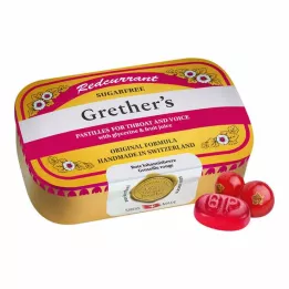 GRETHERS Raudonųjų serbentų+vitamino C pastilės be cukraus, 110 g