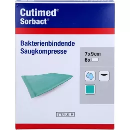 CUTIMED Sorbact sugeriamieji kompresai 7x9 cm, 6 vnt