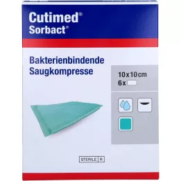 CUTIMED Sorbact sugeriamieji kompresai 10x10 cm, 6 vnt
