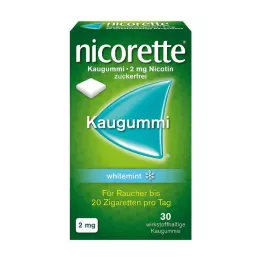 NICORETTE Kramtomoji guma 2 mg baltmėčių, 30 vnt