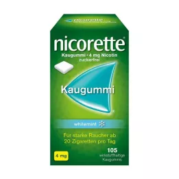 NICORETTE Kramtomoji guma 4 mg baltmėčių, 105 vnt