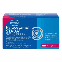 PARACETAMOL STADA 1000 mg žvakutės, 10 vnt