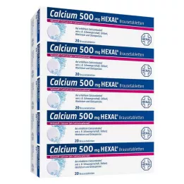 CALCIUM 500 HEXAL šnypščiųjų tablečių, 100 vnt