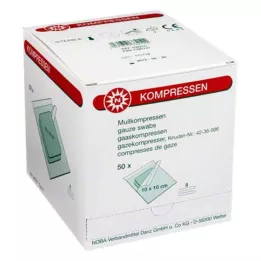 MULLKOMPRESSEN 10x10 cm sterilus 8 kartus, 50X2 vnt