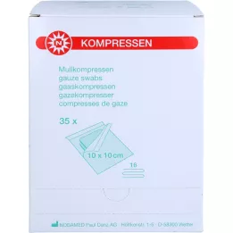 MULLKOMPRESSEN 10x10 cm sterilus 16 krypčių, 35X2 vnt