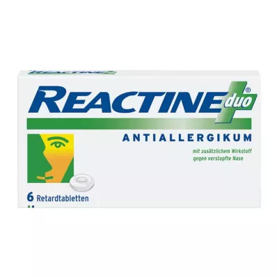 REACTINE duo pailginto atpalaidavimo tabletės, 6 vnt
