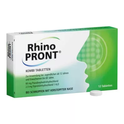 RHINOPRONT Kombinuotos tabletės, 12 vnt RHINOPRONT Kombinuotos tabletės, 12 vnt
