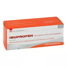 IBUPROFEN Hemopharm 400 mg plėvele dengtos tabletės, 50 vnt