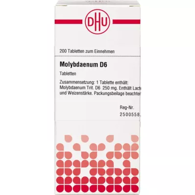 MOLYBDAENUM D 6 tabletės, 200 vnt
