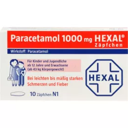 PARACETAMOL 1000 mg HEXAL žvakutės, 10 vnt