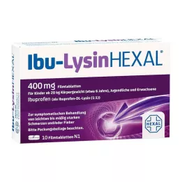IBU-LYSINHEXAL Plėvele dengtos tabletės, 10 vnt