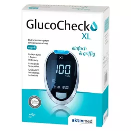 GLUCOCHECK XL Gliukozės kiekio kraujyje matuoklio rinkinys mg/dl, 1 vnt