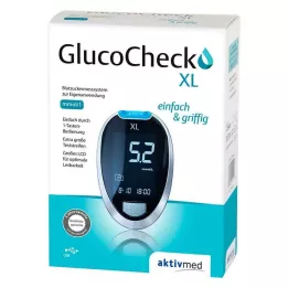 GLUCOCHECK XL Gliukozės kiekio kraujyje matuoklio rinkinys mmol/l, 1 vnt