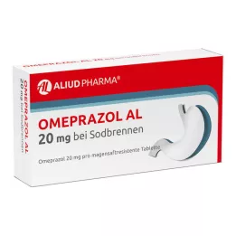 OMEPRAZOL AL 20 mg b.Sodbr.skrandžio rūgšties res., 14 vnt