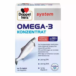 DOPPELHERZ Omega-3 koncentrato sistemos kapsulės, 120 vnt