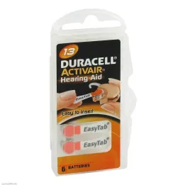 Baterijos klausos aparatams Duracell 13, 6 vnt