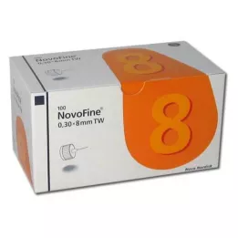 NOVOFINE 8 kaniulės 0,30x8 mm 30 G plonasienės, 100 vnt