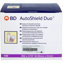 BD AUTOSHIELD Duo saugaus rašiklio adatos 5 mm, 100 vnt