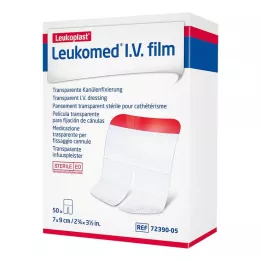 LEUKOMED I.V plėvelė 7x9 cm tinkas, 50 vnt
