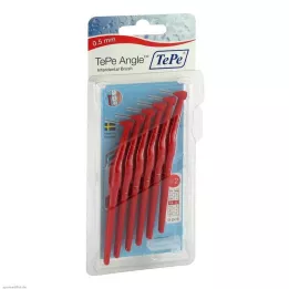 TEPE Tarpdančių šepetėlio kampas 0,5 mm ISO 2 raudonas, 6 vnt