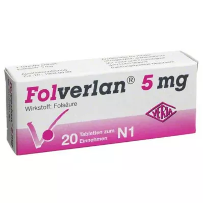 FOLVERLAN 5 mg tabletės, 20 vnt FOLVERLAN 5 mg tabletės, 20 vnt