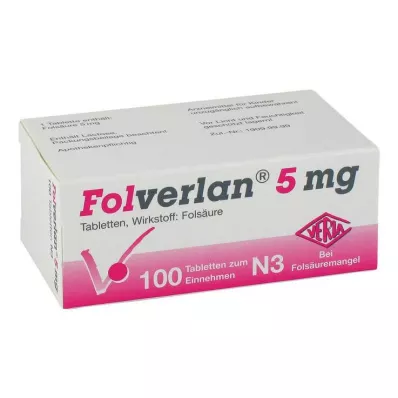 FOLVERLAN 5 mg tabletės, 100 vnt