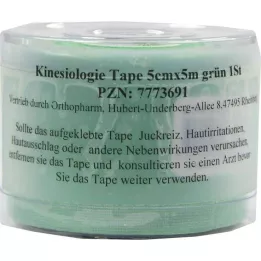 KINESIOLOGIE Juosta 5 cmx5 m žalia, 1 vnt