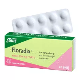 FLORADIX Iron 100 mg forte plėvele dengtos tabletės, 20 vnt