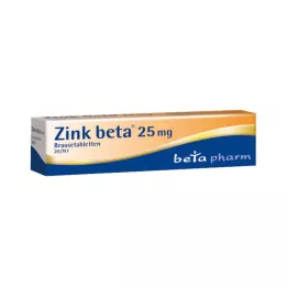 ZINK BETA 25 šnypščiosios tabletės, 20 vnt