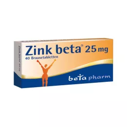 ZINK BETA 25 šnypščiosios tabletės, 40 vnt