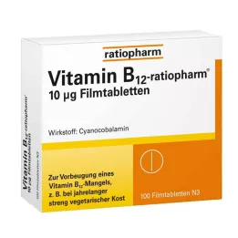 VITAMIN B12-RATIOPHARM 10 μg plėvele dengtos tabletės, 100 vnt