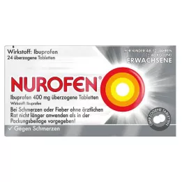 NUROFEN Ibuprofenas 400 mg dengtos tabletės, 24 vnt