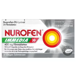 NUROFEN Immedia 400 mg plėvele dengtos tabletės, 24 vnt