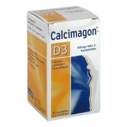 CALCIMAGON D3 kramtomosios tabletės, 30 vnt