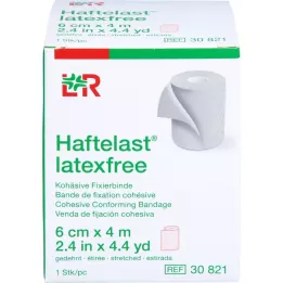 HAFTELAST Fiksacinis tvarstis, vientisas, be latekso, 6 cm x 4 m, kreminis, 1 vnt